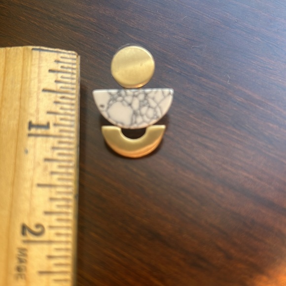 Circle and Half Circle Geometric Earrings NWOT - Picture 4 of 5